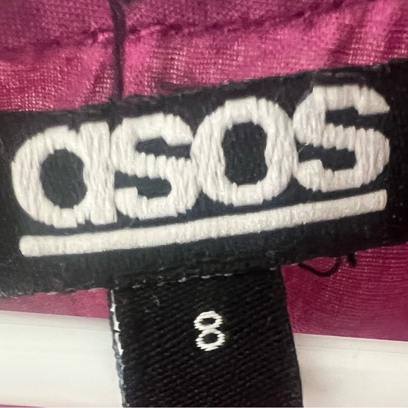 ASOS Smocked Waist Aubergine mauve cotton Bohemian Hippie Women’s dress size 4 - Picture 4 of 9